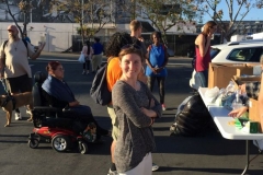 Melissa, homeless downtown San Diego volunteer, all smiles at our Easter event