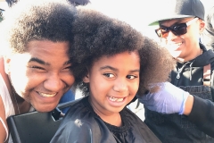 Little Lauren and her mom are all smiles after their haircuts