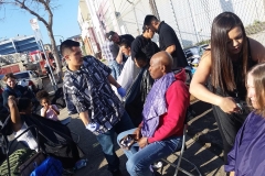 Cutting the homeless hair on the streets of San Diego downtown