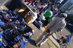 Getting ready to pass out clothes to the homeless on the Streets of Hope