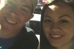 Paker and Tammy selfie downtown feeding the homeless