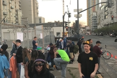San Diego's homeless being clothed with all the donations.