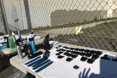 Cutting the homeless hair with professional tools and professional stylists