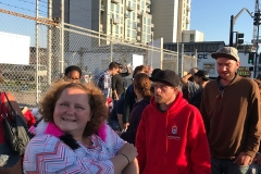 Debra is all excited about her new scarf she got at our San Diego homeless event