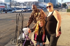 Rebecca and Aryana gave homeless man Rodney their recently passed grandmother's stroller!