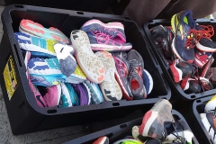 Boxes and boxes of sneakers from our sponser RoadRunnerShoes.com