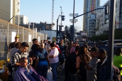 Filling up the sidewalk with San Diego's homeless at our special event