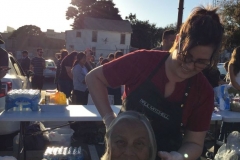 Look at that smile while getting her haircut at our homeless hair cutting Easter event