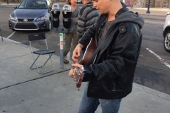 Chris leading worship during our Easter homeless service