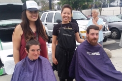Tammy and Laura cutting hair for San Diego's homeless community