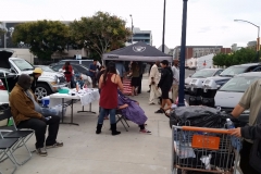 Getting setup to serve San Diego's homeless a hot meal while still cutting hair