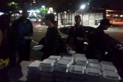 Preparing the night's food to pass out to feed San Diego's homeless.