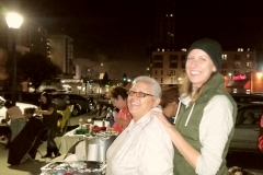 Christina and Anne all smiles as the Streets of Hope host its annual Thanksgiving homeless event.