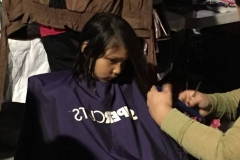 Rickie, a little San Diego homeless girl gets her hair cut - BEFORE PHOTO.