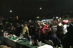 Streets of Hope hair cutting for San Diego's homeless downtown during Christmas.