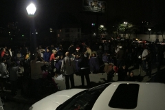 Wide angle shot from across the street during the Streets of Hope Christmas event.