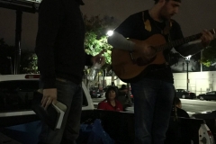 Singing Christmas songs with Dan and Mark for the homeless during Christmas.