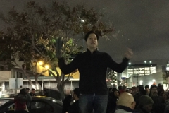 San Diego's homeless line up for food and listen to Dan talk about the meaning of Christmas.