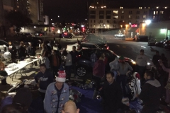 A view of the Christmas hair cutting station and donation station during our homeless Christmas event.