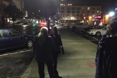 Tammy and Christina talk about how to pass out the final homeless care packages.