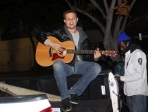 Chris played songs all night and really encouraged downtown's homeless.
