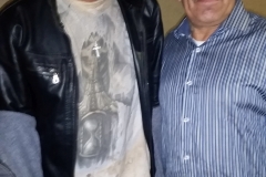 Homeless man Stephen missing one eye with Streets of Hope San Diego volunteer Alex.
