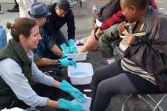 The feet washing team washing the feet of San Diego's homeless on Easter