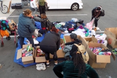 At the homeless women station picking out clothes. Look at all those new shoes donated by RoadRunnerSports.com