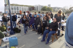 The homeless Easter hair cutting and homeless facial station.