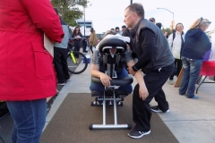 David massages a homeless woman on Easter.