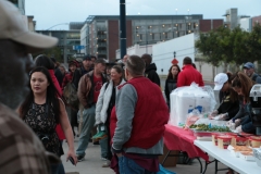 The food line for the homeless on Easter in San Diego.