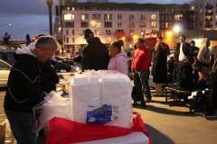 Preparing food and supplies for San Diego's homeless this Easter.