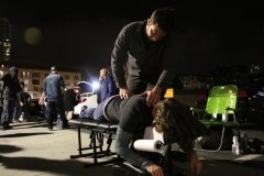 Dr. Eric adjusted the backs of the homeless on Easter late into the night.