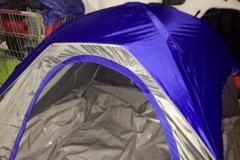 The homeless tent all built and ready to sleep in.