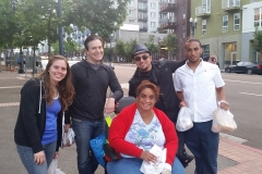 Jenn, Dan, Dante, Frank and once homeless woman Maria in San Diego.