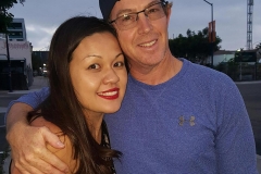 Tammy and Parker all smiles after serving the homeless in downtown San Diego.