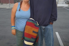 Homeless Lori and Roy after Lori gave him her blanket on the streets.