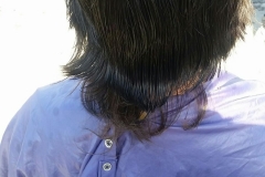 Clean and great looking hair cut for a homeless woman tonight.