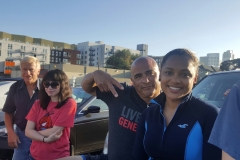 Mark, Leslie, Paul and Keisha getting ready to feed the homeless.