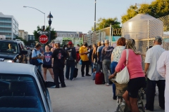 The line is long to feed the homeless but there is plenty of food for everyone.
