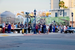 The homeless in San Diego line up to be fed at our special event.