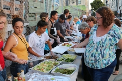 Lots of food to serve to the homeless in downtown San Diego.