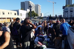 Some of the clothing donations on the streets of San Diego.