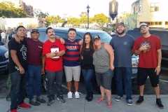 The homeless hair cutting team. Thanks Country Club Barber Shop for cutting hair.
