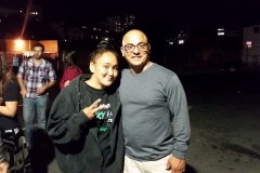 Homeless girl Marie thanks Paul for giving him a sweatshirt.