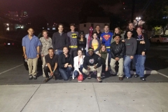 Some homeless San Diegans with the Streets of Hope volunteers on Halloween