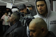 Mario and Jose cut the homeless hair downtown. Thanks Country Club Barber Shop (CCBS).