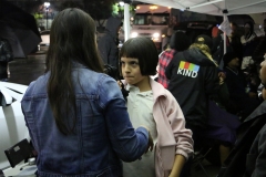 Homeless girl Angel has her hair cut by Tammy.