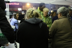 Feeding the homeless at our Thanksgiving event.