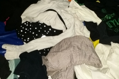 Some of the hundreds of clothing articles at the Streets of Hope homeless Christmas event.